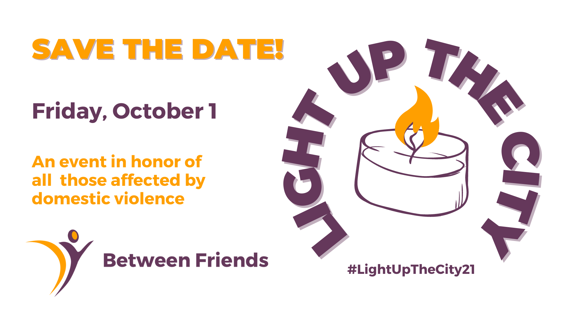 Light UP the City graphic: Save the Date! Friday October 1